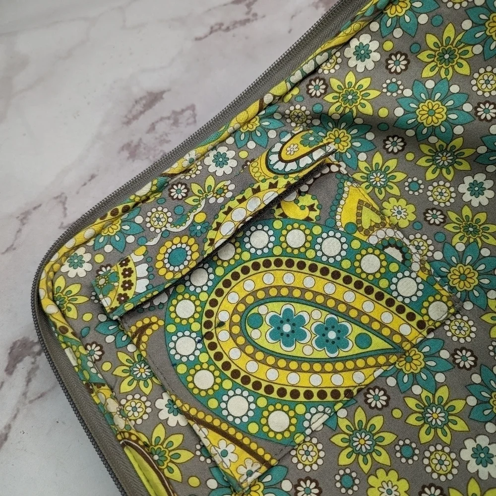 Vera Bradley Laptop Case Blue Yellow Paisley Tapestry Quilted Boho Hippie 11x14